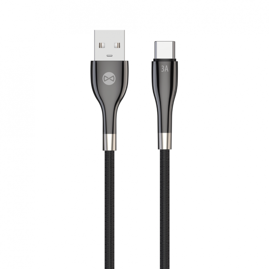 Forever Sleek cable USB - USB-C 1,0 m 3A black – 2
