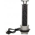 Orno Furniture socket - 8 cm pull-out from above with USB charger and 1.8 m cable, 3x2P + Z, 2xUSB