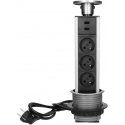 Orno Furniture socket - 8 cm pull-out from above with USB charger and 1.8 m cable, 3x2P + Z, 2xUSB