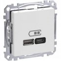 SCHNEIDER ELECTRIC EXXACT USB-A+C TELE OUTLET POWER DELIVERY White SCHNEIDER ELECTRIC EXXACT USB-A+C TELE OUTLET POWER DELIVERY White