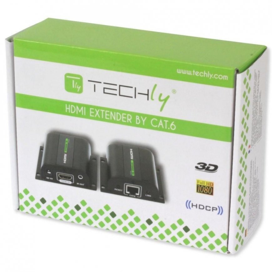 Techly IDATA EXT-E70I АВ удлинитель АВ передатчик и приемник Черный – 2