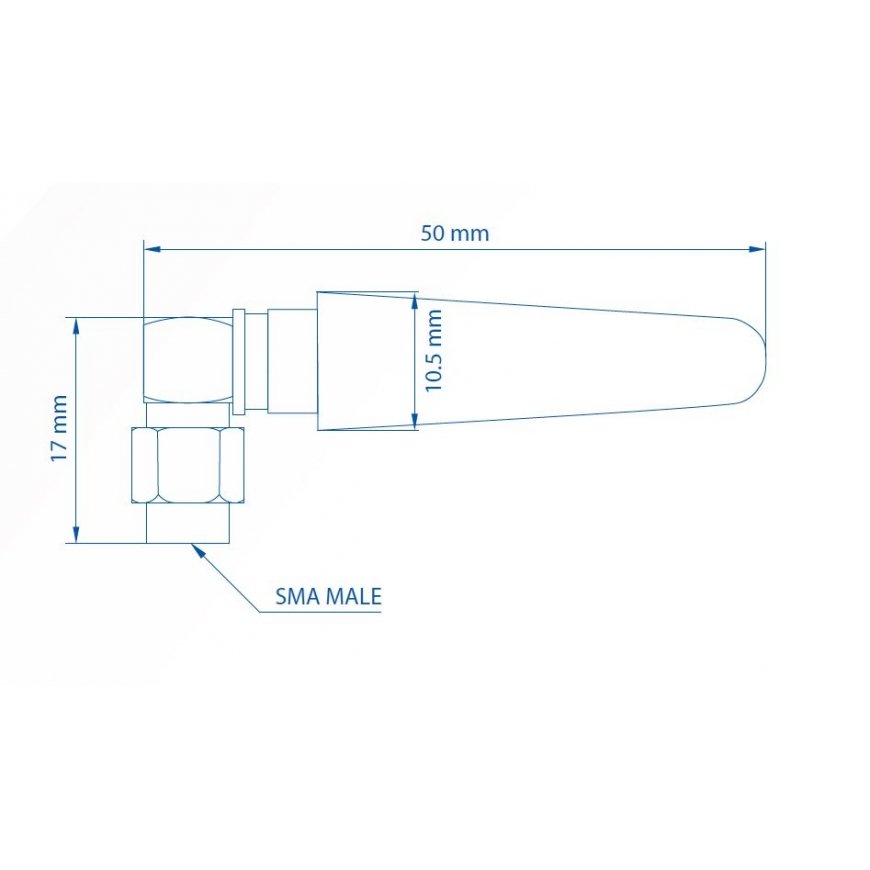 Teltonika 003R-00296 | LTE Antenna | 5dBi, SMA-Male, Angled – 2