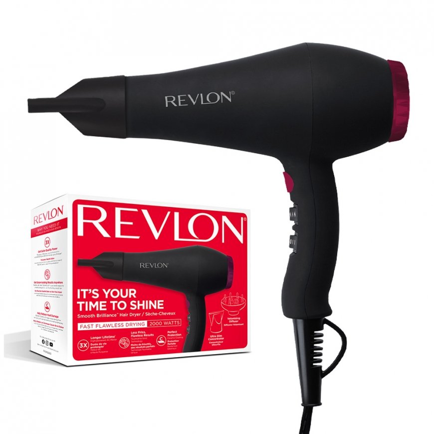 Revlon RVDR5251E matu žāvētājs 2000 W Melns, Rozā – 2