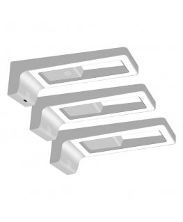 Orno ARTUS rinkinys iš 3 LED lempučių po korpusu, 3x3W, 3x225lm, 4000K, su jutikliniu jungikliu ir USB, pilka