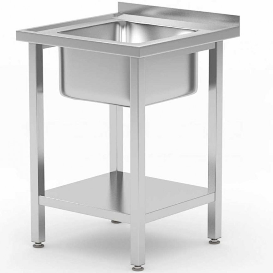 Hendi Single bowl sink with shelf