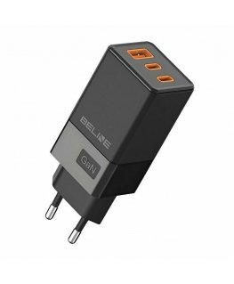 Charger 65W GaN 2xUSB-C +USB-A only head black