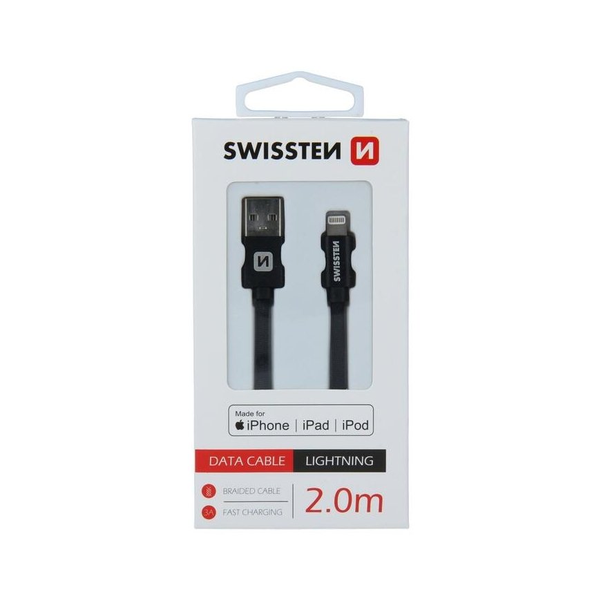 Swissten MFI Textile Fast Charge 3A