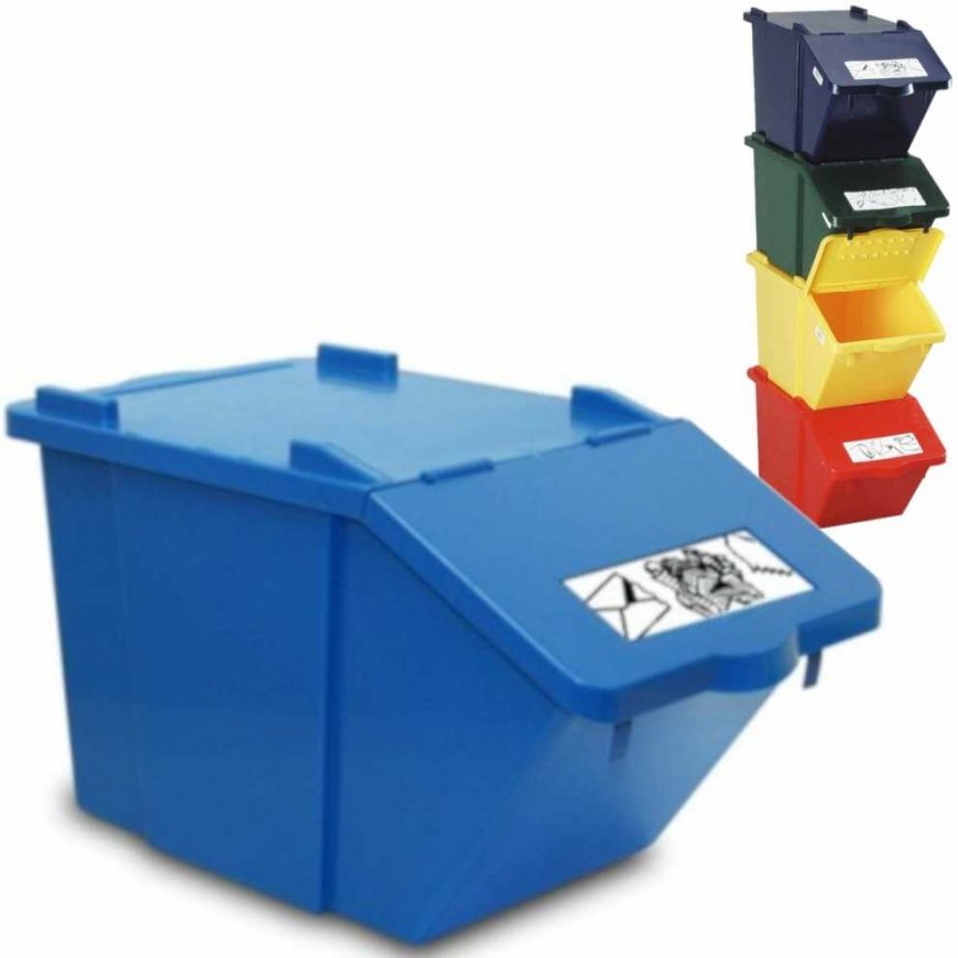 MEVA Two-story waste sorting container - blue, 45L