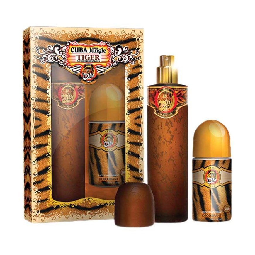 Cuba Kuba Jungle Tiger komlektas kvepalinis vandens purškiklis 100ml + ruloninis dezodorantas 50ml – 5