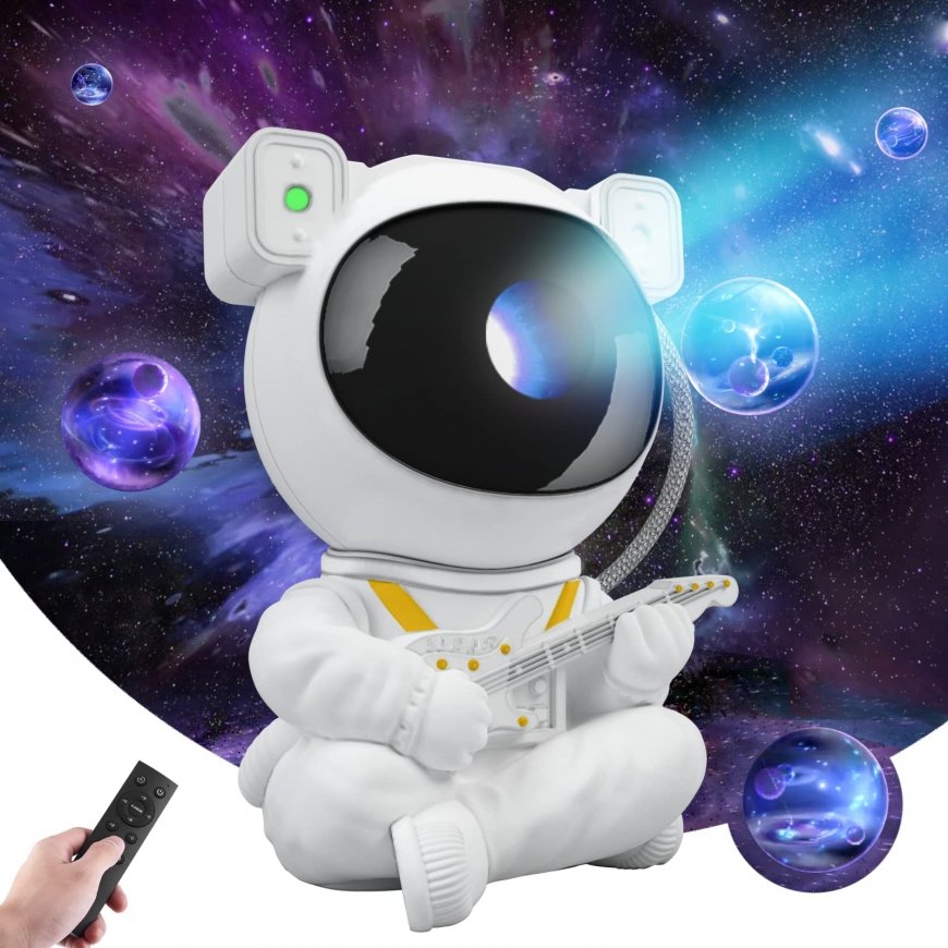 Goodbuy home lamp astronaut playing guitar with remote | timer | – 2