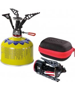 MEVA The lightest tourist stove for gas cartridges (with valve or thread) SPARK 80 grams 2.6kW