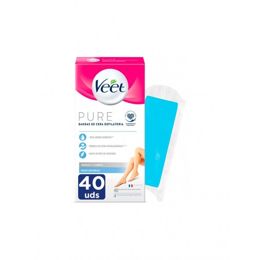 Depilatory strips for the body Veet Pure Sensitive skin body Legs (40 pcs.) – 2