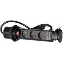 Orno Furniture socket ?6cm pulls out from above with lock and 1.8m cable, 3x2P+Z, black Orno Furniture socket ?6cm pulls out from above with lock and 1.8m cable, 3x2P+Z, black