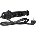 Orno Furniture socket ?6cm pulls out from above with lock and 1.8m cable, 3x2P+Z, black Orno Furniture socket ?6cm pulls out from above with lock and 1.8m cable, 3x2P+Z, black