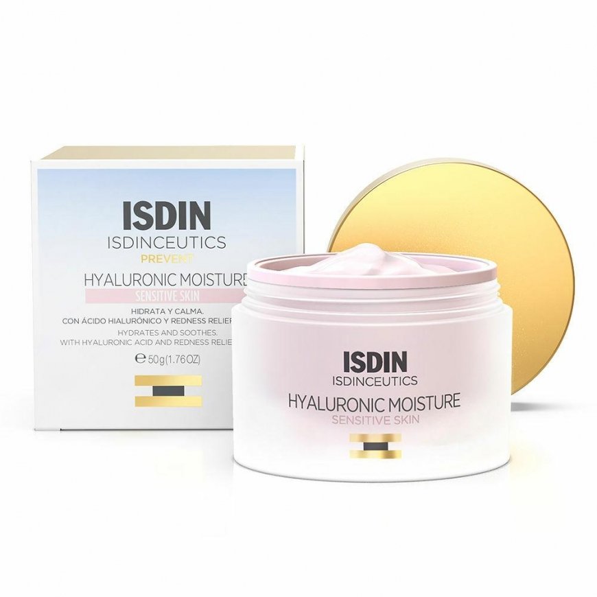 Isdin Isdinceutics Hyaluronic Moisture Sensitive Skin drėkinantis veido kremas su hialiuronu jautriai odai 50g