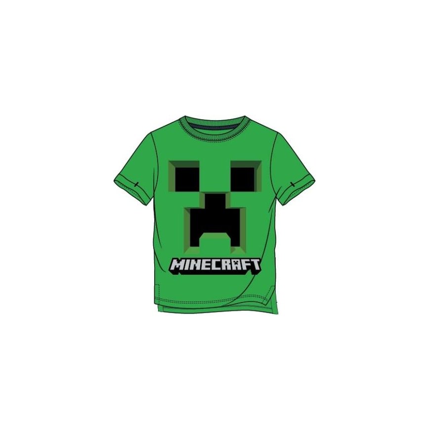 Marškinėliai Minecraft Creepy Creeper Green Shirt