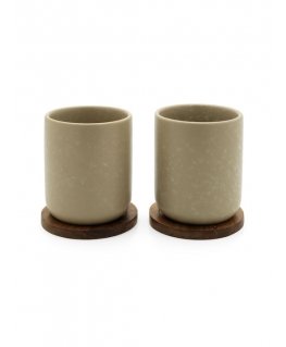 Bredemeijer Teebecher Umea 200ml beige with coaster 142025