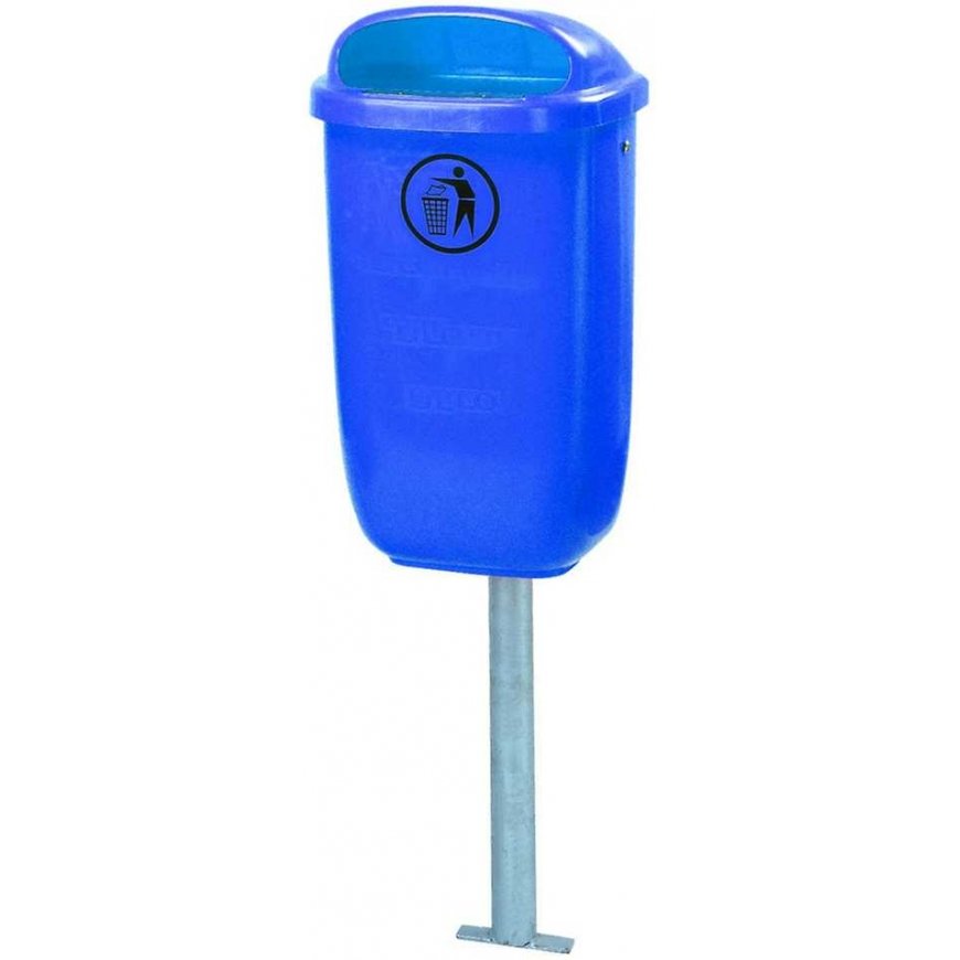 Europlast Austria Street waste bin, urban waste container, mounted on pole or wall, DIN 50L - blue – 3
