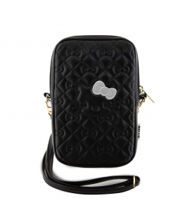 Hello Kitty PU Leather Quilted Pattern Kitty Head Logo Phone Bag