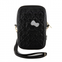 Hello Kitty PU Leather Quilted Pattern Kitty Head Logo Phone Bag Hello Kitty PU Leather Quilted Pattern Kitty Head Logo Phone Bag