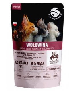 PET REPUBLIC Sterile Beef finely chopped - wet cat food- 100 g