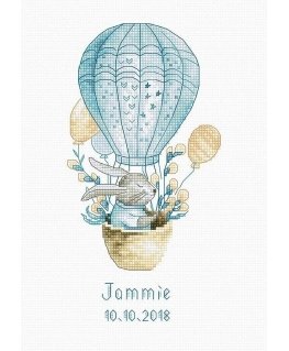 luca S Rabbit in a flying hot air balloon SB1150