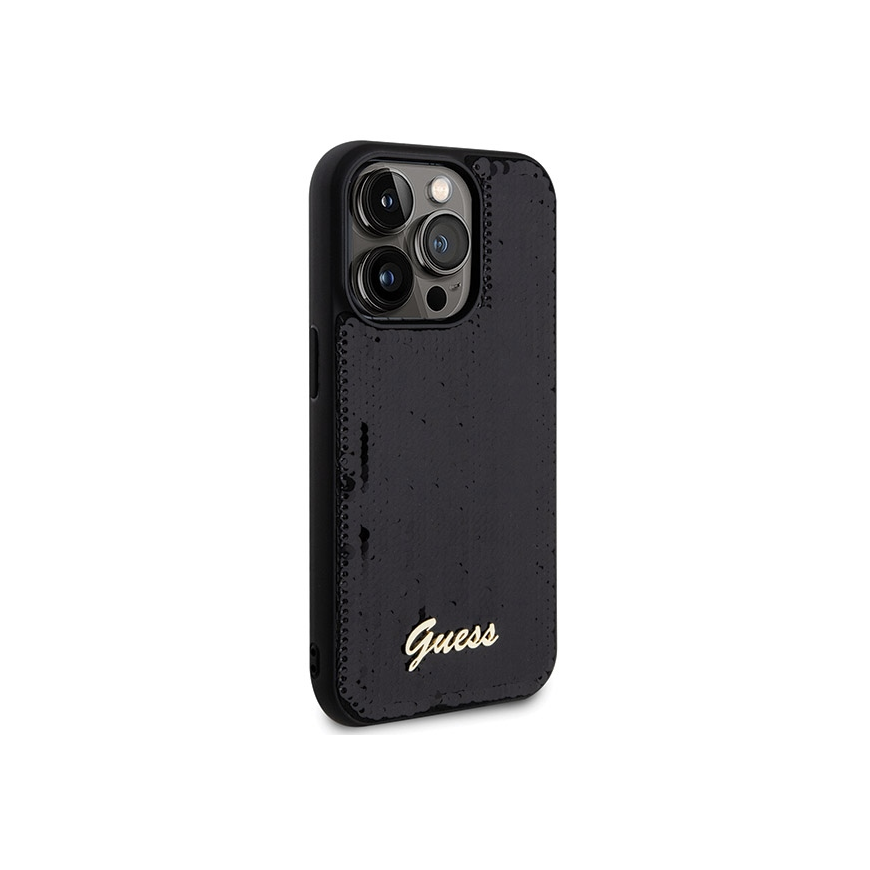 Original Front Panel Case GUESS GUHCP13XPSFDGSK for iPhone 13 Pro Max (Sequin Script Metal / Black) – 4