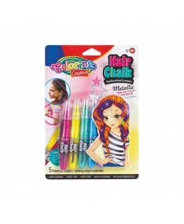 COLORINO CREATIVE crayons for hair 5 metallic shades, 68680PTR