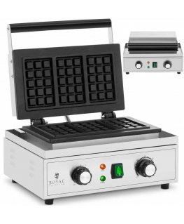 Royal Catering Waffle rectangular na 3 gofry Belgian TEFLON 1500 W