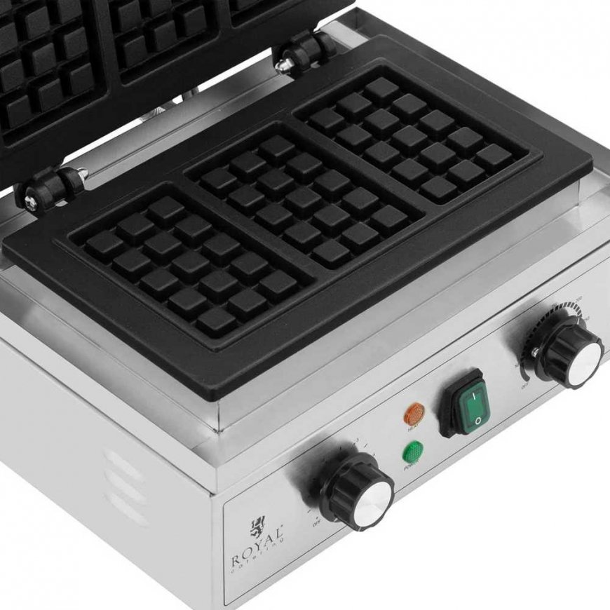 Royal Catering Vaflinė prostokątna na 3 gofry belgijskie TEFLON 1500 W – 4