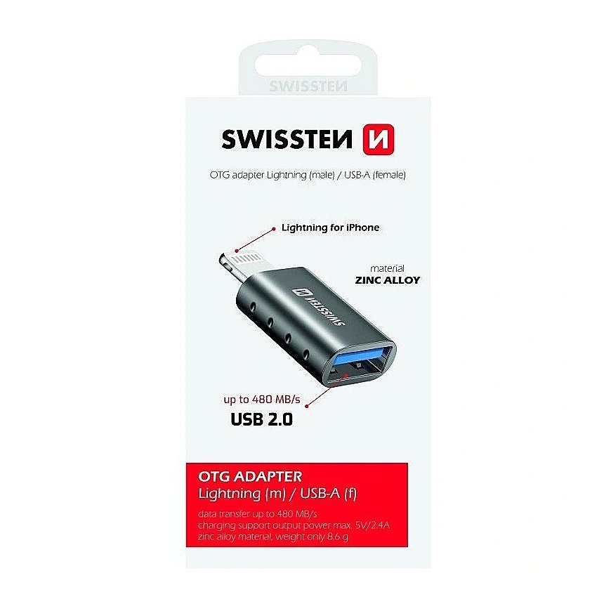 Swissten OTG Adapteris Lightning uz USB
