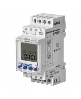 Orno Electronic astronomical and timer programmer, 100 programs, 3 menu languages, 2 relay outputs max 16A/230V, width 2 modules