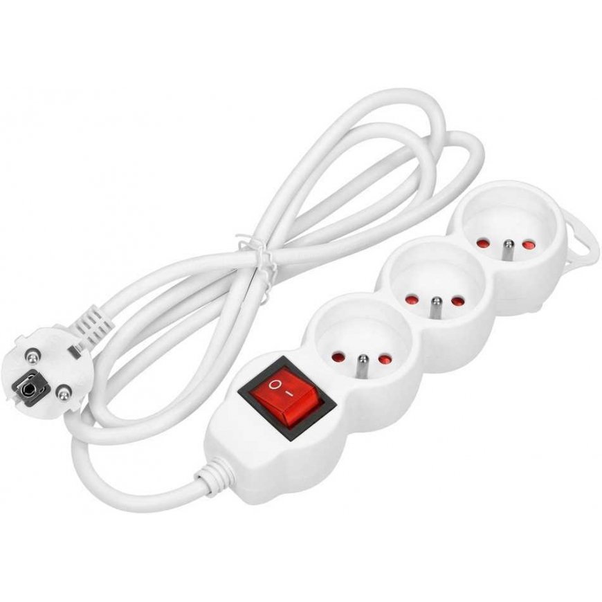 Orno 3-way extension cord 2P+E, with