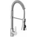 Single Hole Stainless Steel Basin Faucet with Pull Out Shower, Height 445mm - Hendi 810170 Single Hole Stainless Steel Basin Faucet with Pull Out Shower, Height 445mm - Hendi 810170