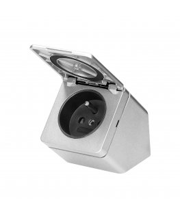 Orno Hermetic socket under the cabinet with flap, IP44, 1x2P+E, silver