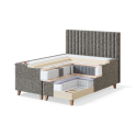 Sleepwell BLACK CONTINENTAL CONTINENTAL BED (with 8 legs) / 180x55x200 / hard / MANGO Dark Grey (18746) Sleepwell BLACK CONTINENTAL CONTINENTAL BED (with 8 legs) / 180x55x200 / hard / MANGO Dark Grey (18746)