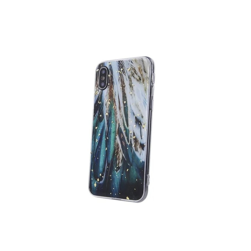 Fusion Gold Glam Feathers silicone case for Apple iPhone 11
