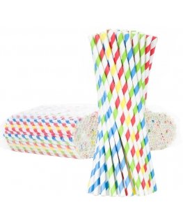 Gsg24 BIO ekologiški popieriniai šiaudeliai PAPER STRAWS 6/205mm - maišyti 500 vnt.