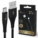 Extralink Smart Life Braided 15W USB Type-A to Type-C 2m Black | USB Cable | 6.5V 3A Extralink Smart Life Braided 15W USB Type-A to Type-C 2m Black | USB Cable | 6.5V 3A