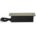 Orno Į stalviršį įleidžiami baldų lizdai su plokščiu frezuotu apvadu, USB įkrovikliu ir 1,5 m laidu, 2x2P+E, 2xUSB, žalvario spa
