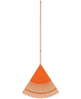 Leaf rake, 26 flexible plastic tines, wooden handle, 122 cm, Truper®