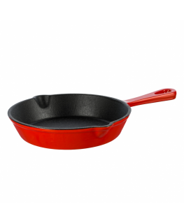 Grand Feu enameled cast iron pan 15.5 cm, red