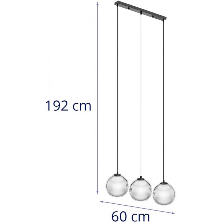 Uniprodo Modern 3-point E27 ceiling lamp - glass balls