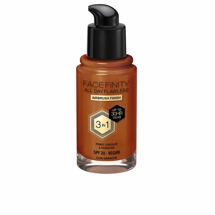 "Max Factor Facefinity All Day Flawless 3 in 1" makiažo pagrindas C105-Ganache 30ml