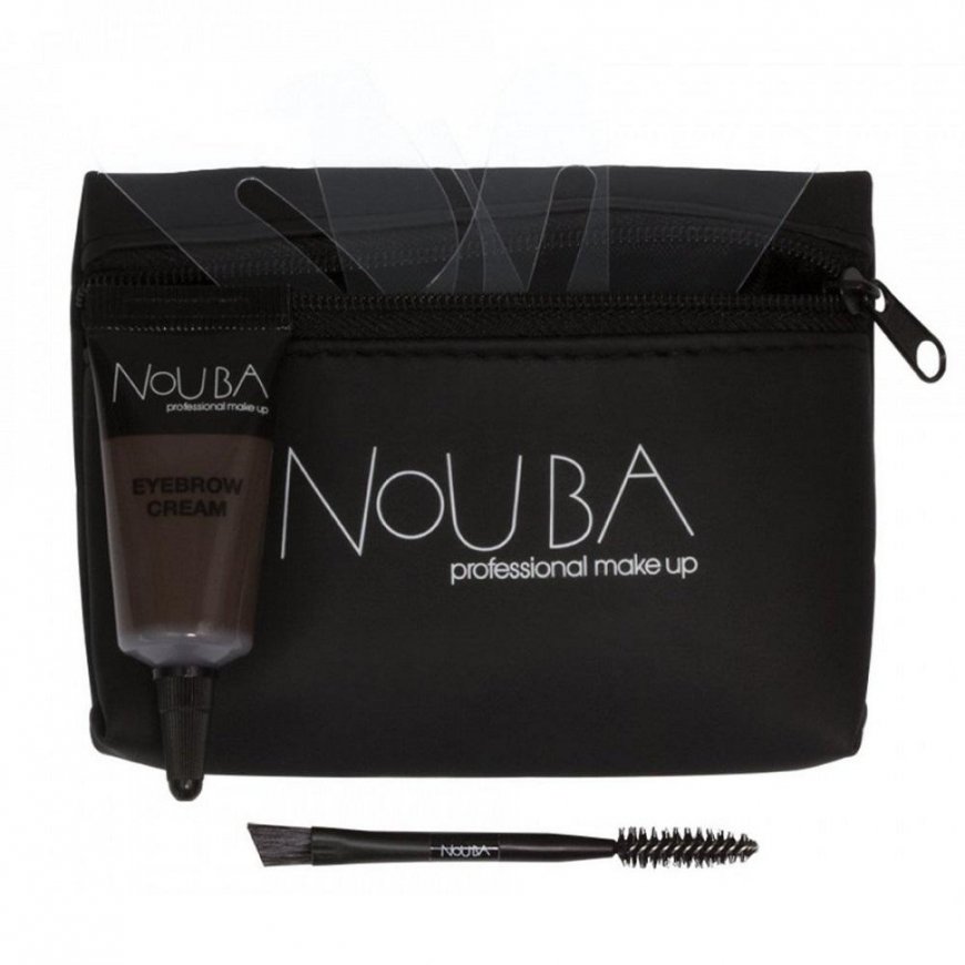 Nouba Eyebrow Improver set cream-gel set for shaping eyebrows 30 + double-sided applicator + 3 pcs stencils + case
