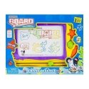Lean Drawing board with stamps and colorful background Lean Drawing board with stamps and colorful background