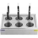 Royal Catering Pasta Cooker, Pasta Cooker with Taps, 6 Baskets, 3 x 6.5L, 3000W