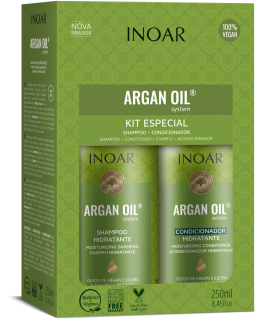 INOAR Argan Oil Duo Kit - intensely moisturizing set with Argan oil 2x250 ml