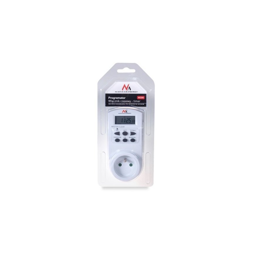 Maclean MCE05 elektriline taimer Valge Päevase/nädalase tsükliga taimer – 4