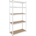 Metal warehouse shelf 180x90x40 white Rebel Metal warehouse shelf 180x90x40 white Rebel